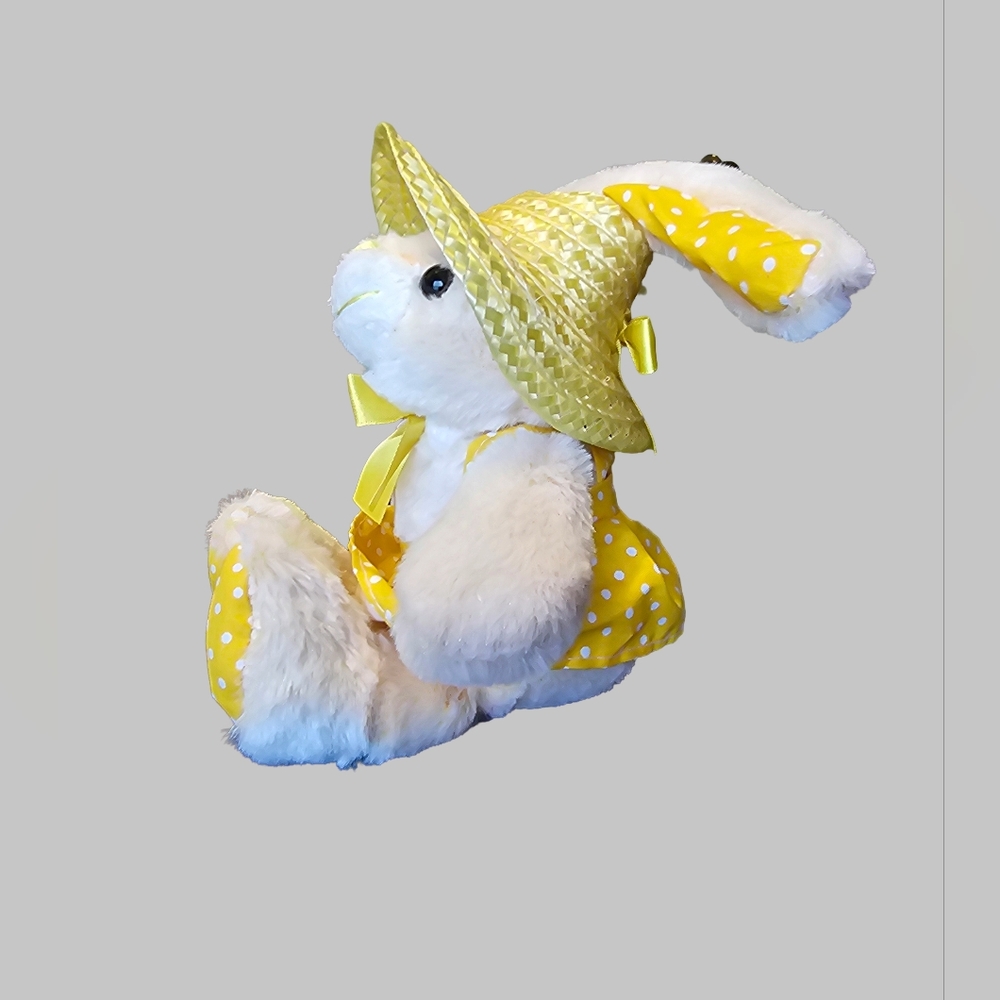 Adorable Yellow Polka Dot Bunny Plush Toy - Picture 15 of 16